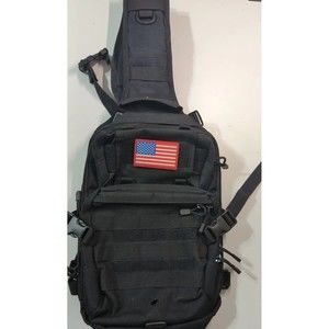 Unisex Black Outdoors Military Tactical Travel Chest Sling Backpack Bag